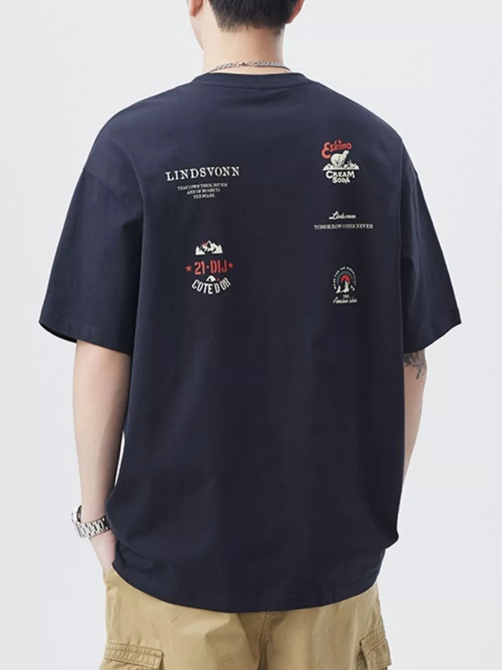 Men's Plus Size Round Neck Short Sleeve T-Shirt, image 2