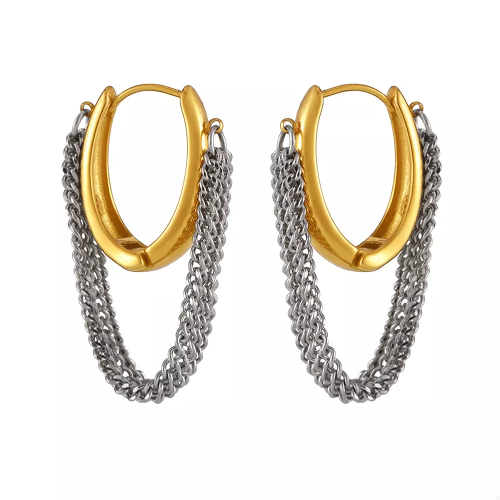 Chunky Chain Hoop Earrings, image 8
