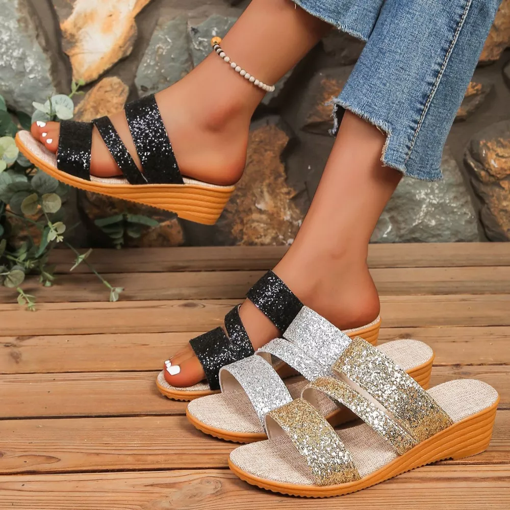 Round Toe Wedge Sandals, image 16