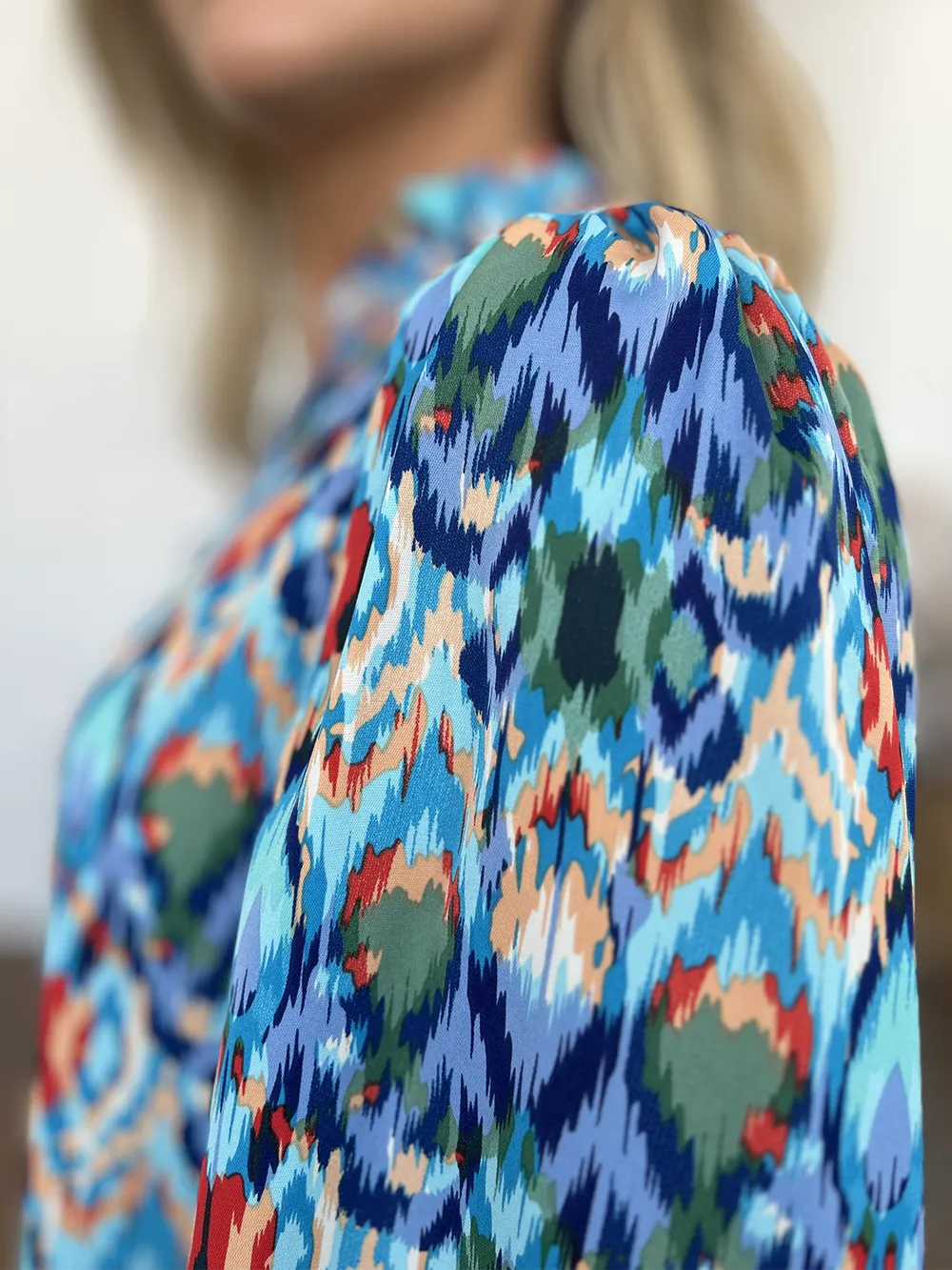 Full Size Printed Balloon Sleeve Blouse, image 27