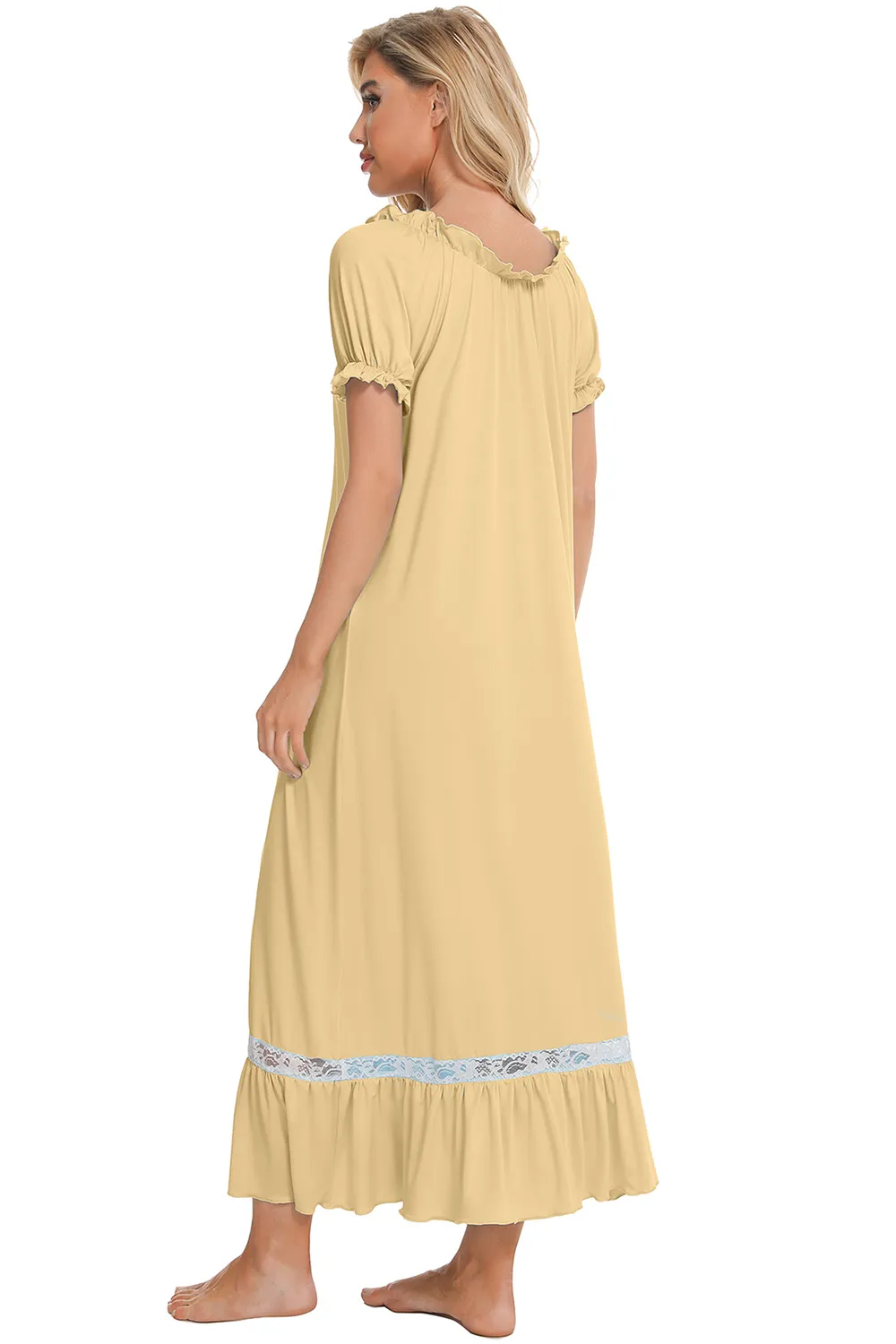 Lace Detail Short Sleeve Lounge Dress, image 20