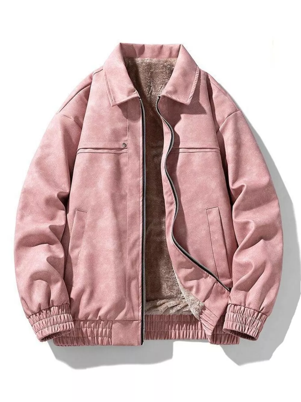 Men's Plus Size Fleece Lined Zip Up Jacket, image 5
