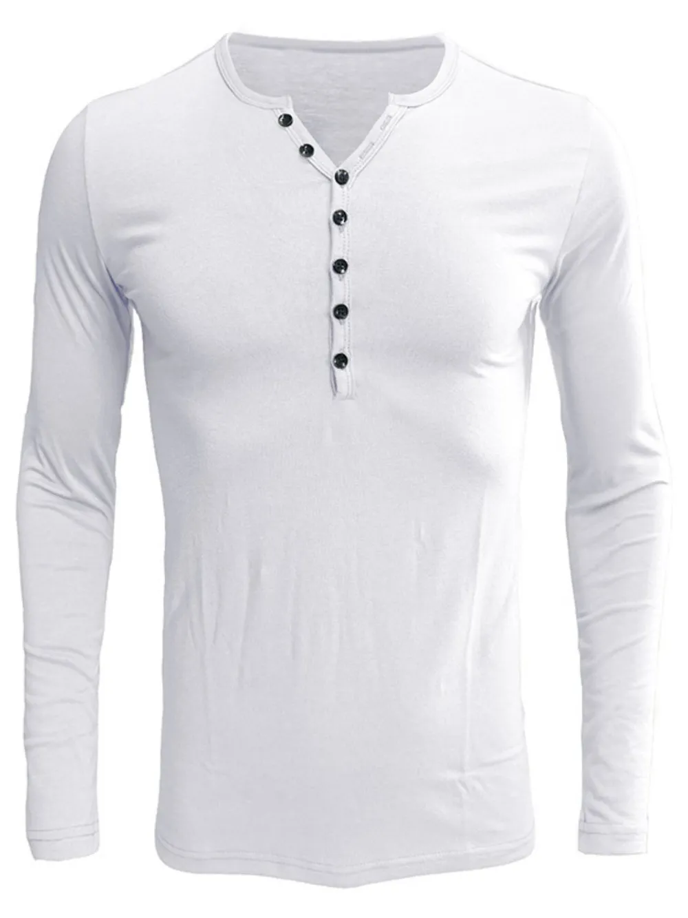 Men's Full Size Notched Long Sleeve Top Plus Size, image 6