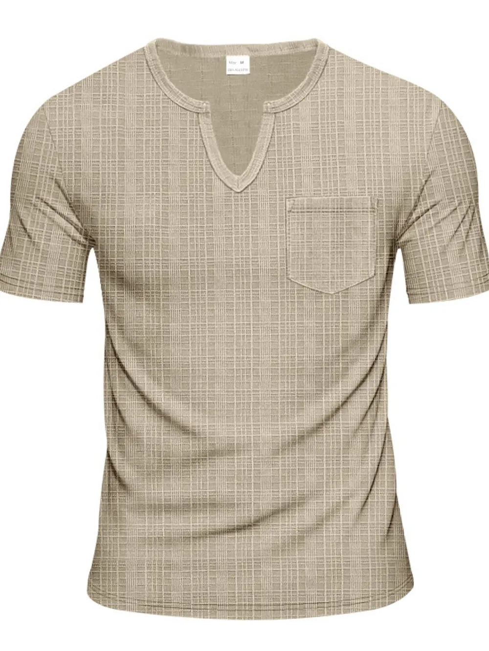 Men's Full Size Notched Short Sleeve T-Shirt Plus Size, image 3