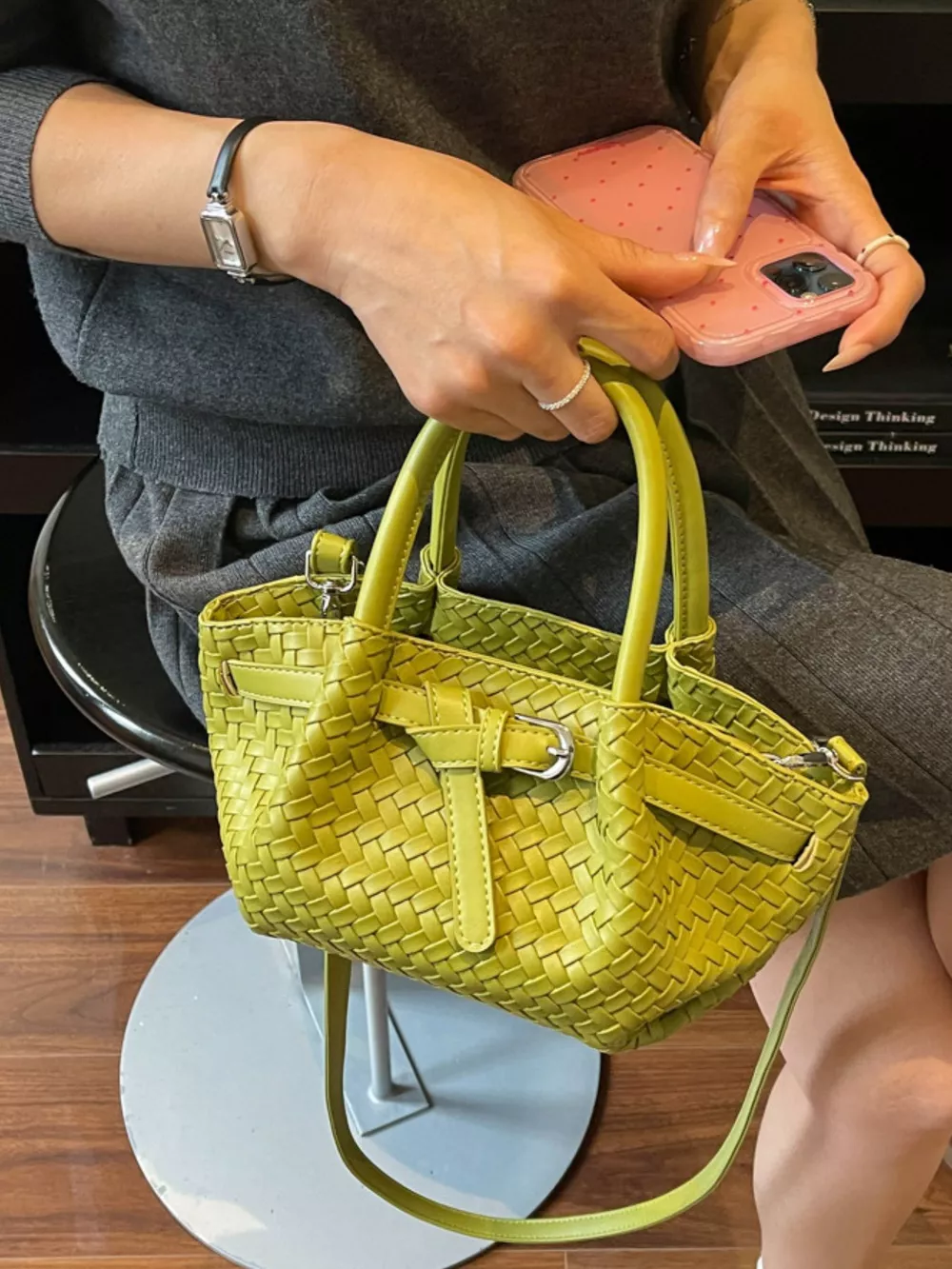Woven Leather Crossbody Bag, image 5