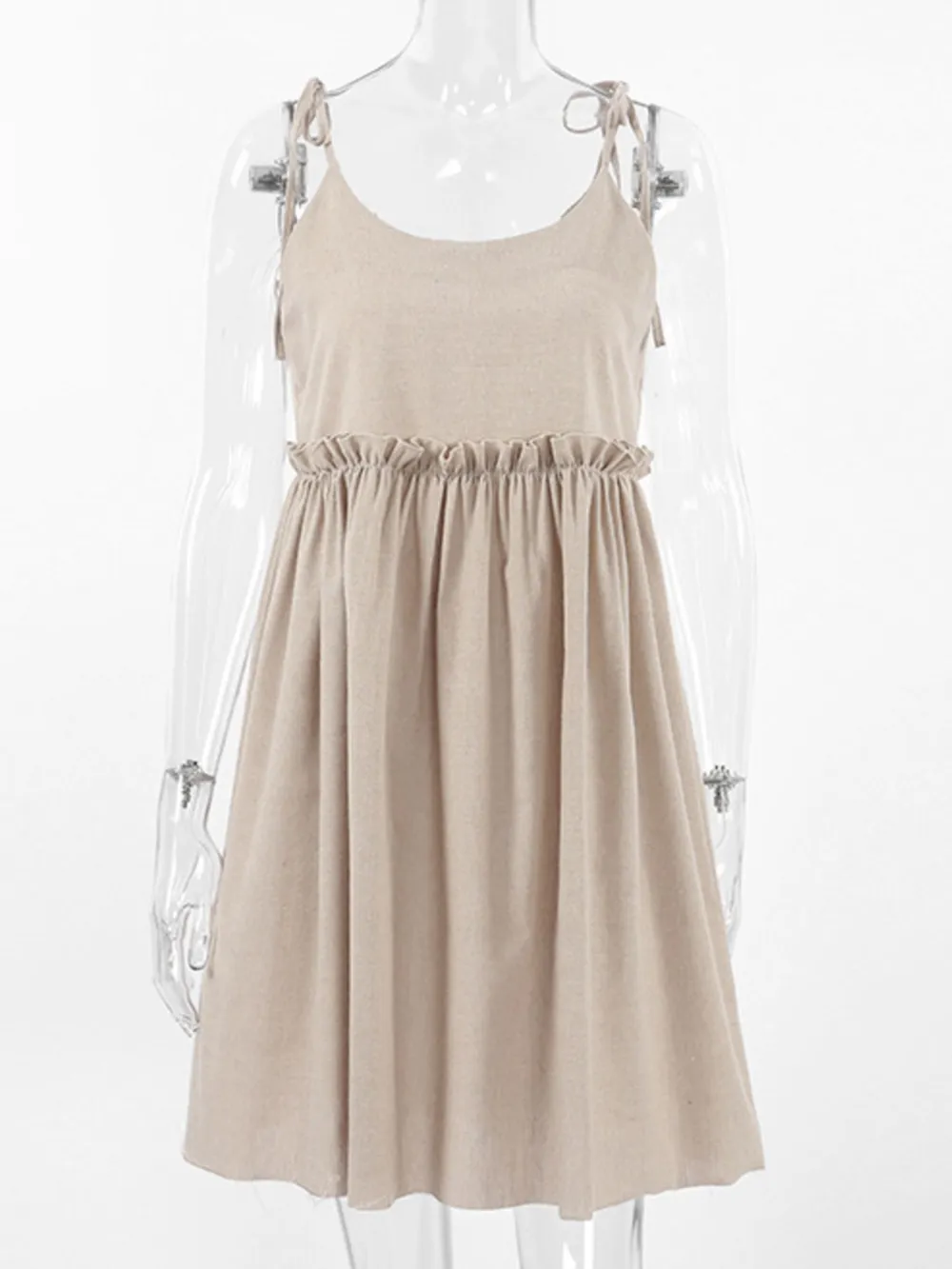 Tie-Shoulder Frill Mini Dress, image 13
