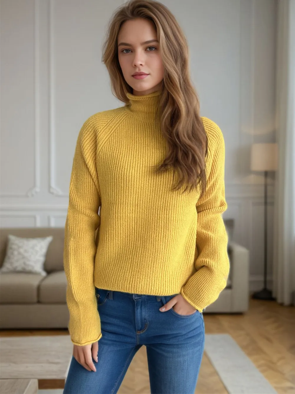 Turtleneck Long Sleeve Sweater, image 16