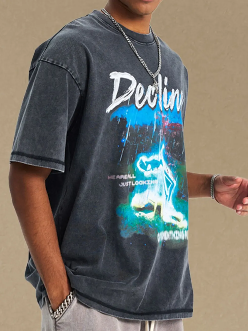 Men's Graphic Round Neck Half Sleeve T-Shirt, image 3