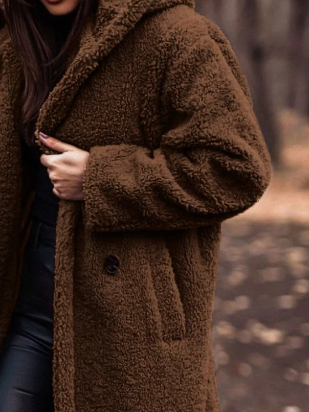 Teddy Bear Hooded Longline Outerwear, image 3