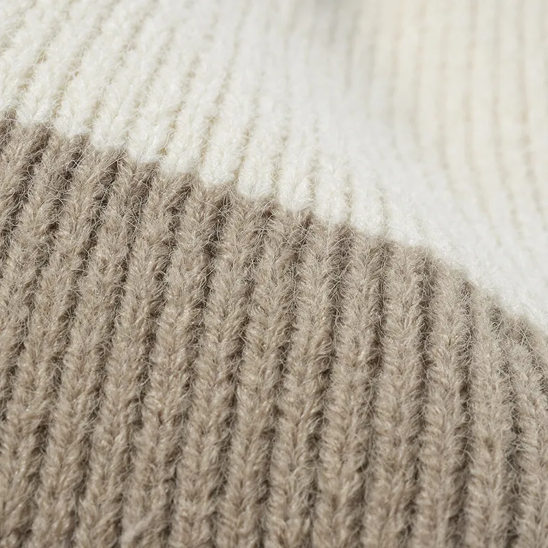 Color Block Knit Hat with Pom-pom, image 7