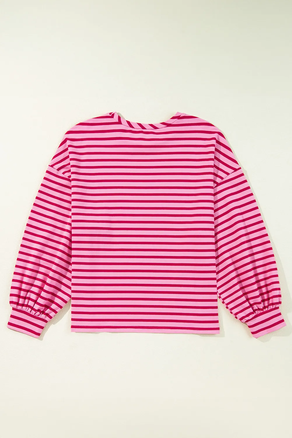 Striped Round Neck Long Sleeve Sweatshirt, image 4
