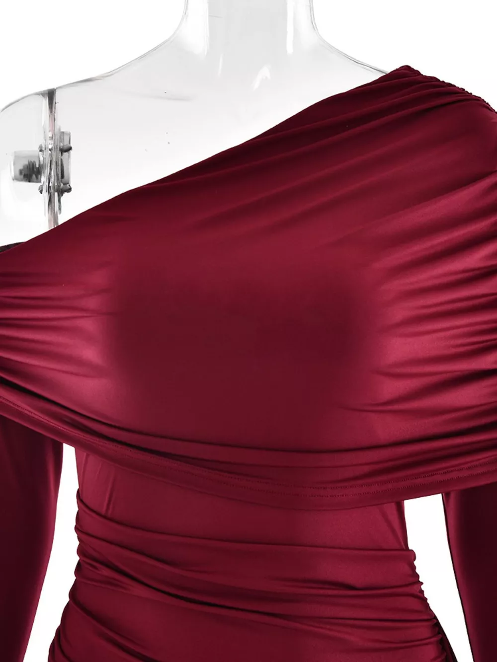 One-Shoulder Ruched Maxi Dress, image 9