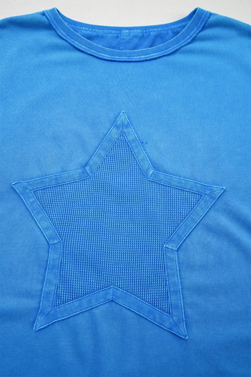 Mineral Wash Star Mesh Patchwork Oversize Tee, image 7