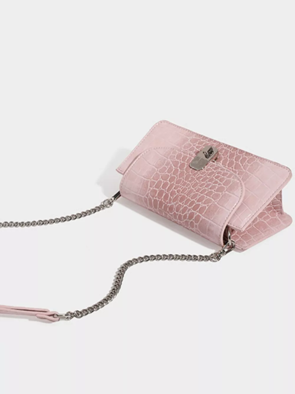 Crocodile Embossed Flap Crossbody Bag, image 5