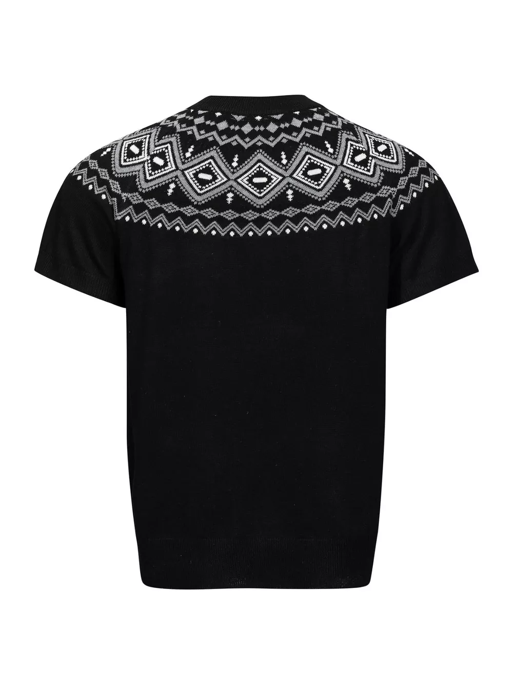 Men's Short Sleeve Fair Isle Pattern Knit Top, image 3