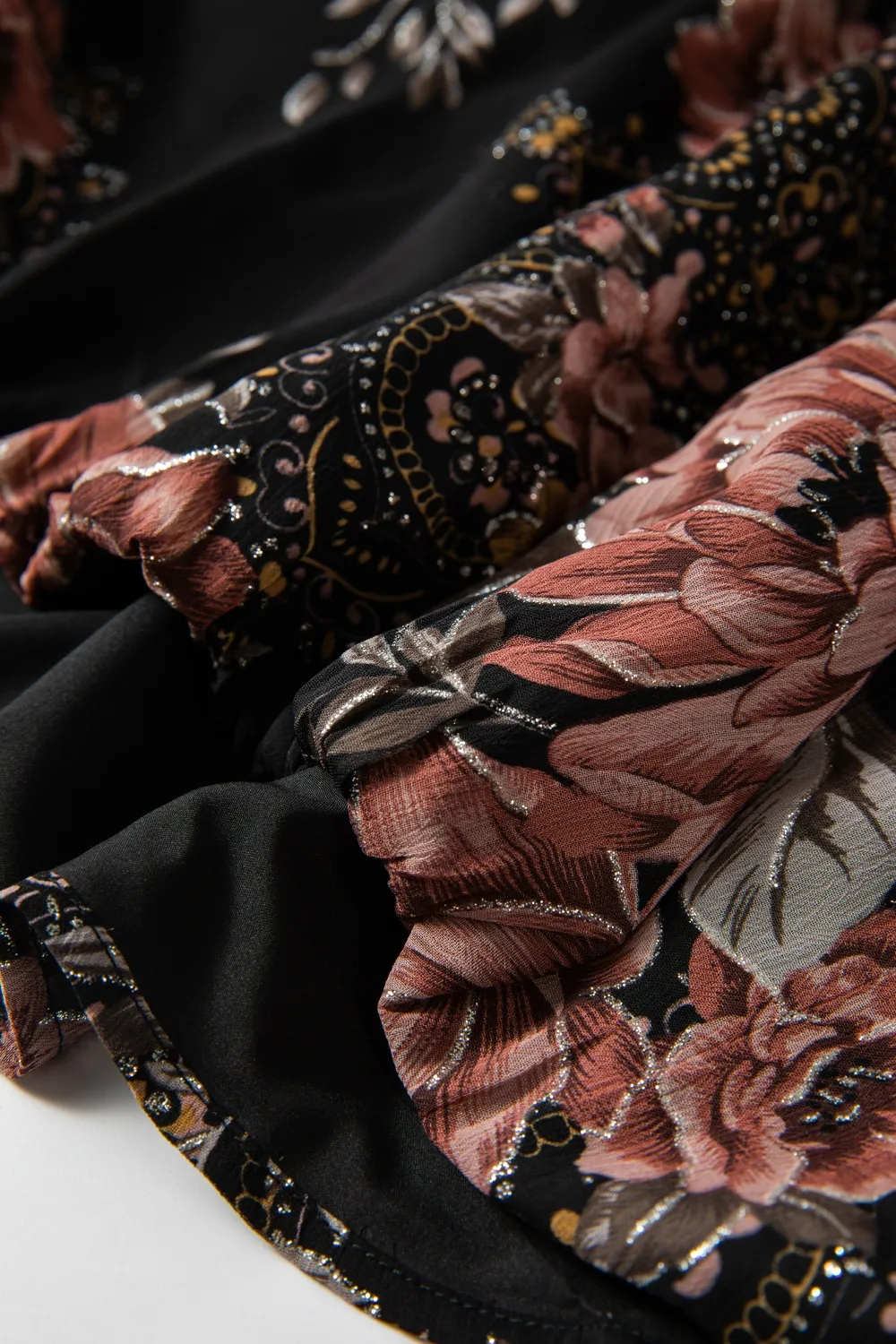 Printed Surplice Long Sleeve Blouse, image 9