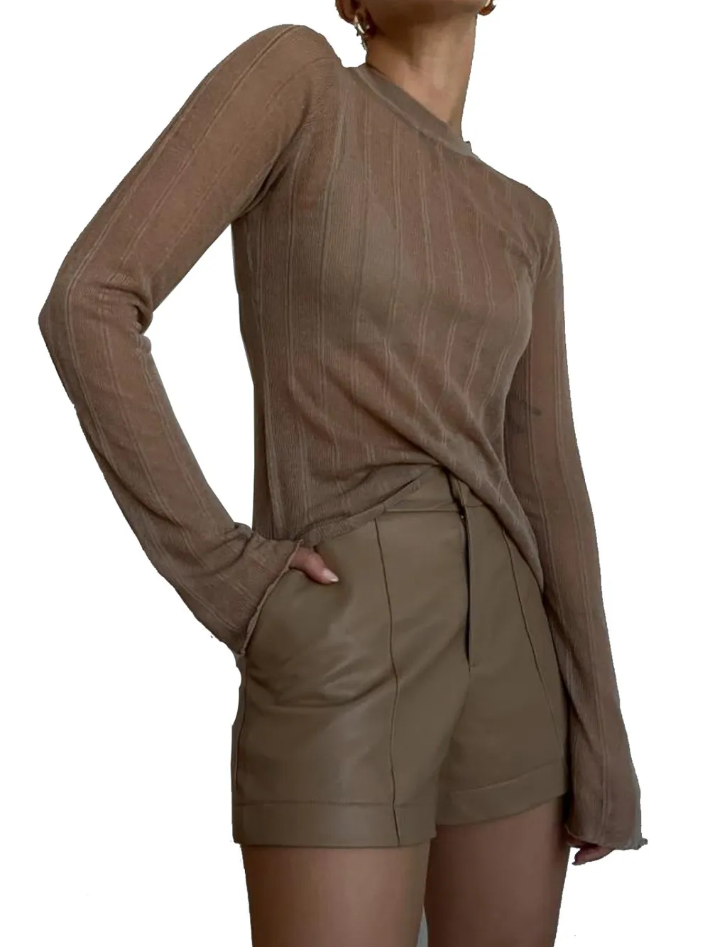 Round Neck Long Sleeve T-Shirt, image 4