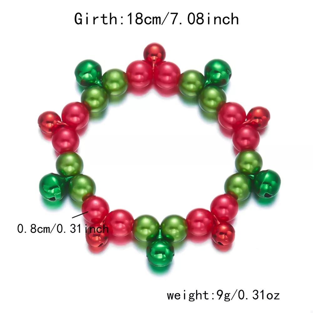 Christmas Holiday Beaded Bell Bracelet, image 7