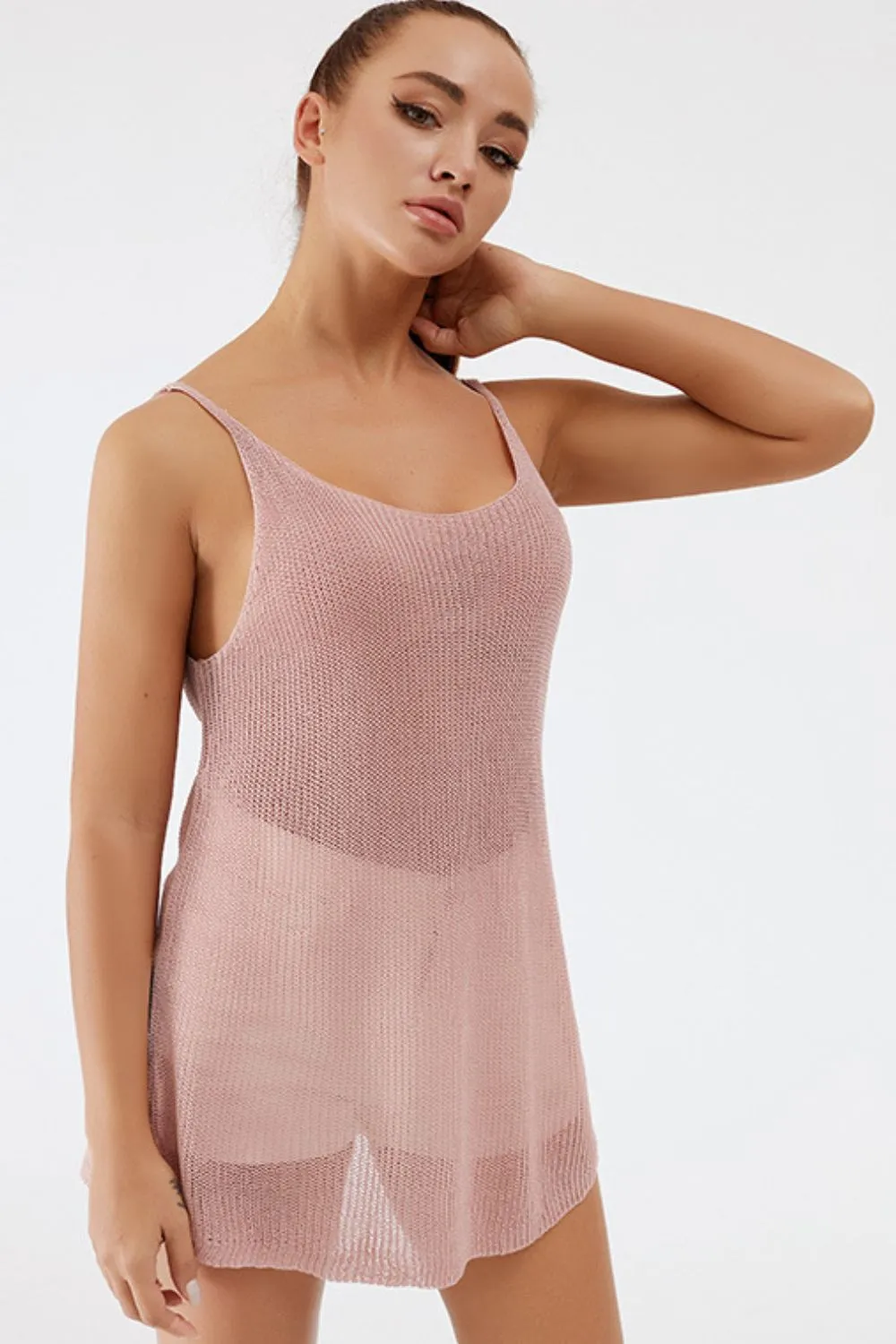 Scoop Neck Spaghetti Strap Knit Cami, image 14