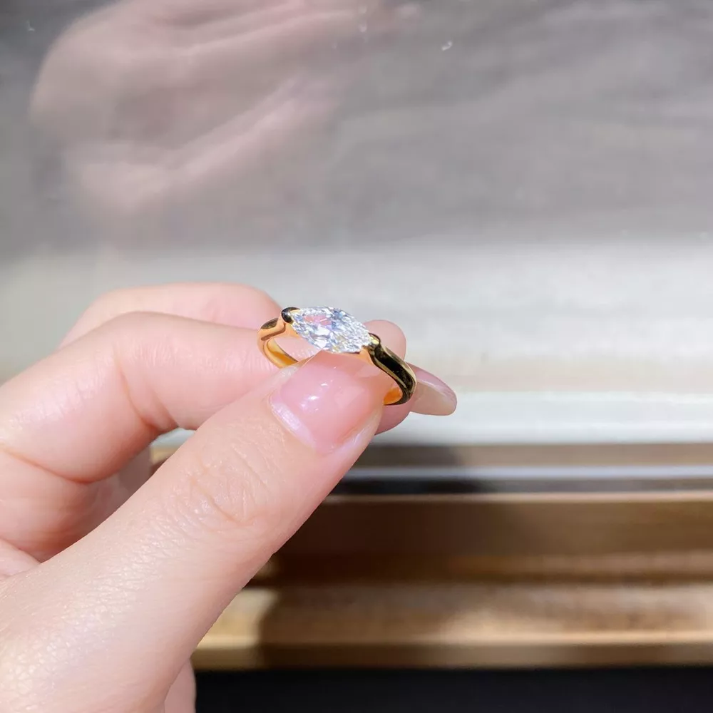 925 Sterling Silver Marquise-Cut Ring, image 3