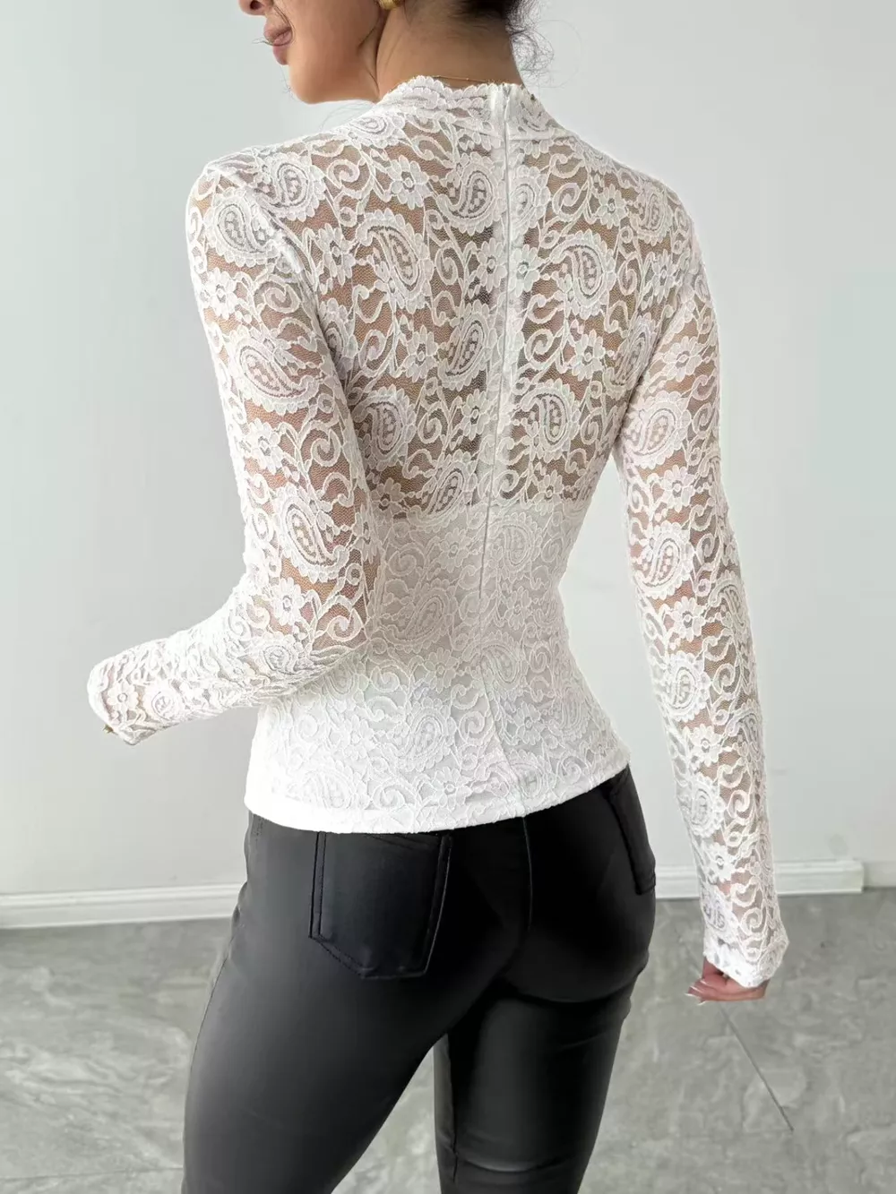 Lace Long Sleeve Top, image 2