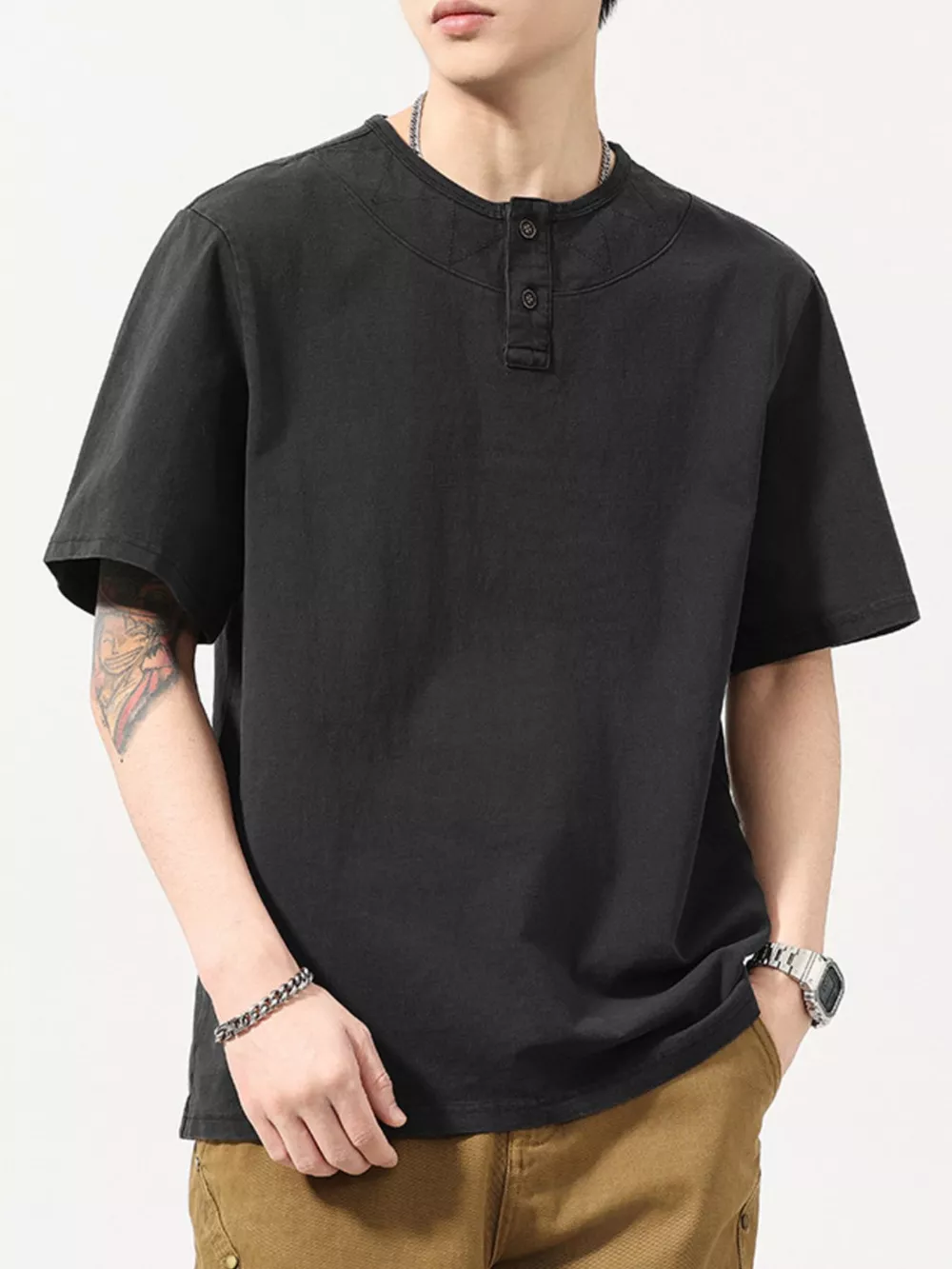 Men's Full Size Round Neck Short Sleeve T-Shirt Plus Size, image 7