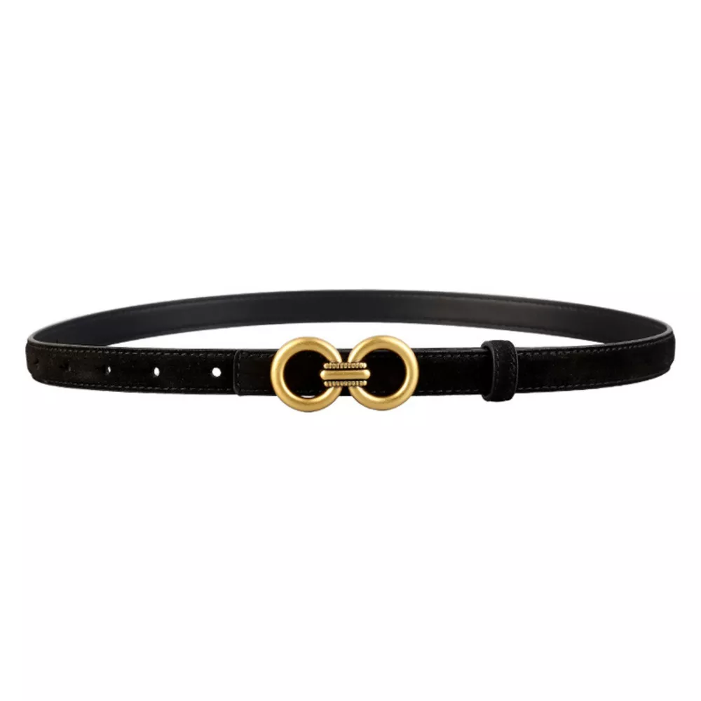 Golden Double Circle Buckle Belt