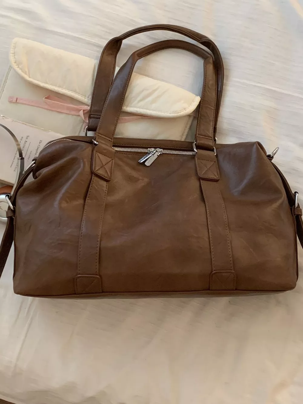 Leather Shoulder Bag with Charm, image 6