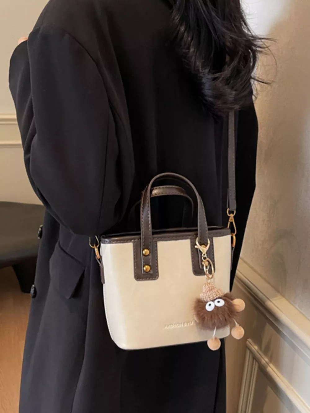 Leather Crossbody Bag with Charm, image 7