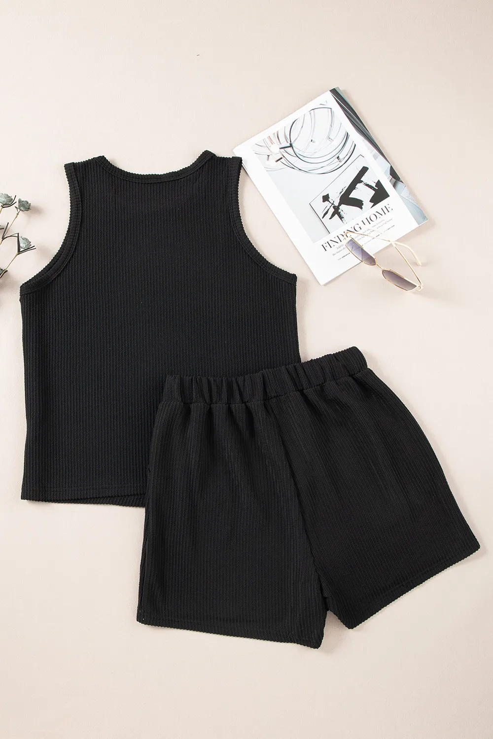 Round Neck Sleeveless Top and Shorts Set, image 6