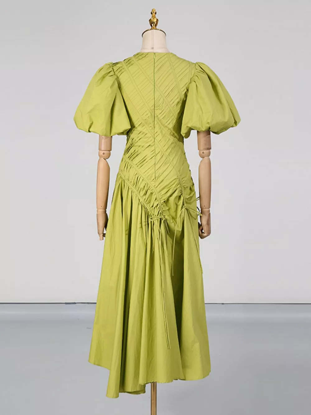 Puff Sleeve Ruched Midi Dress, image 5
