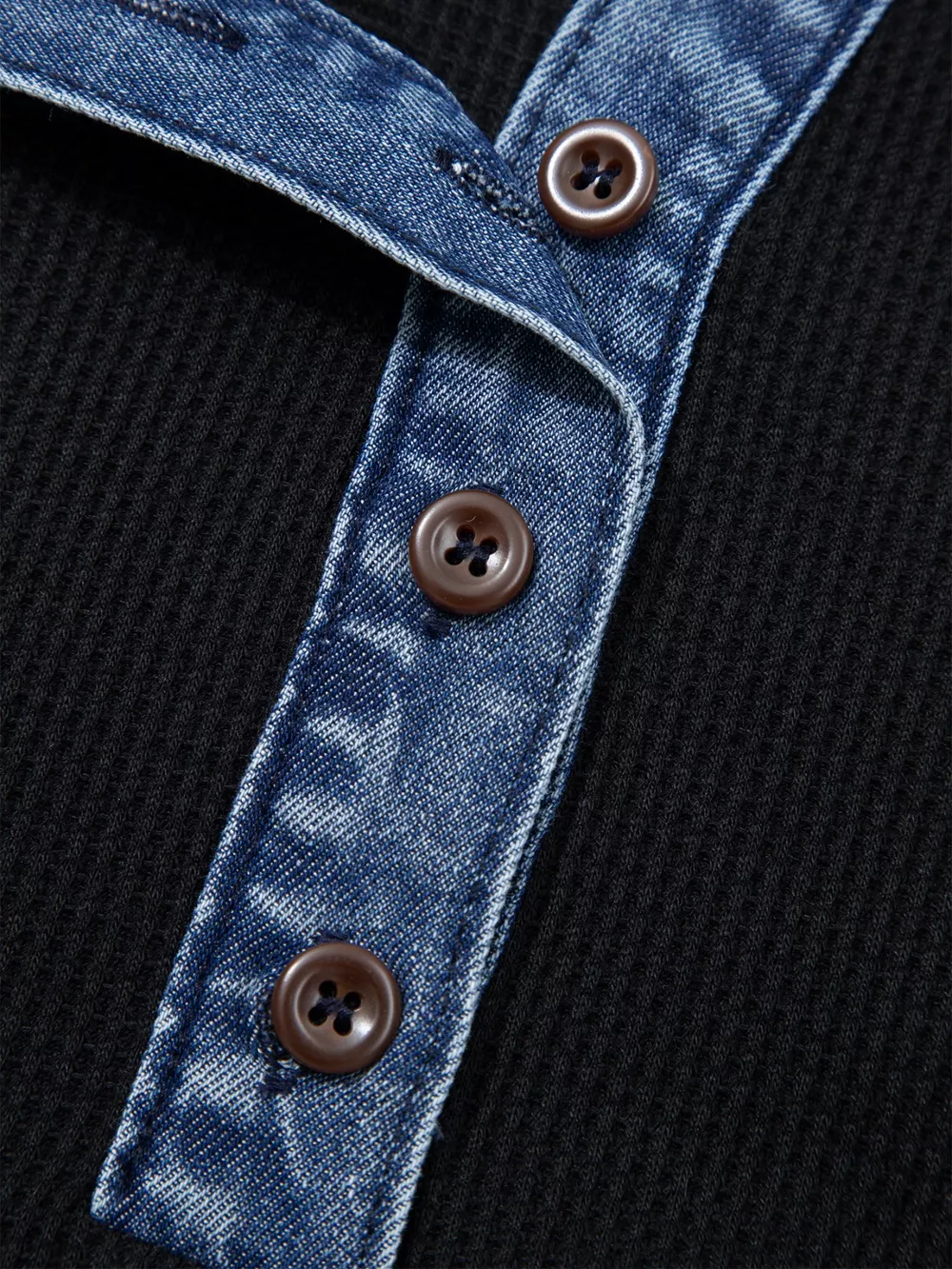 Denim Trim Button Detail Top, image 8