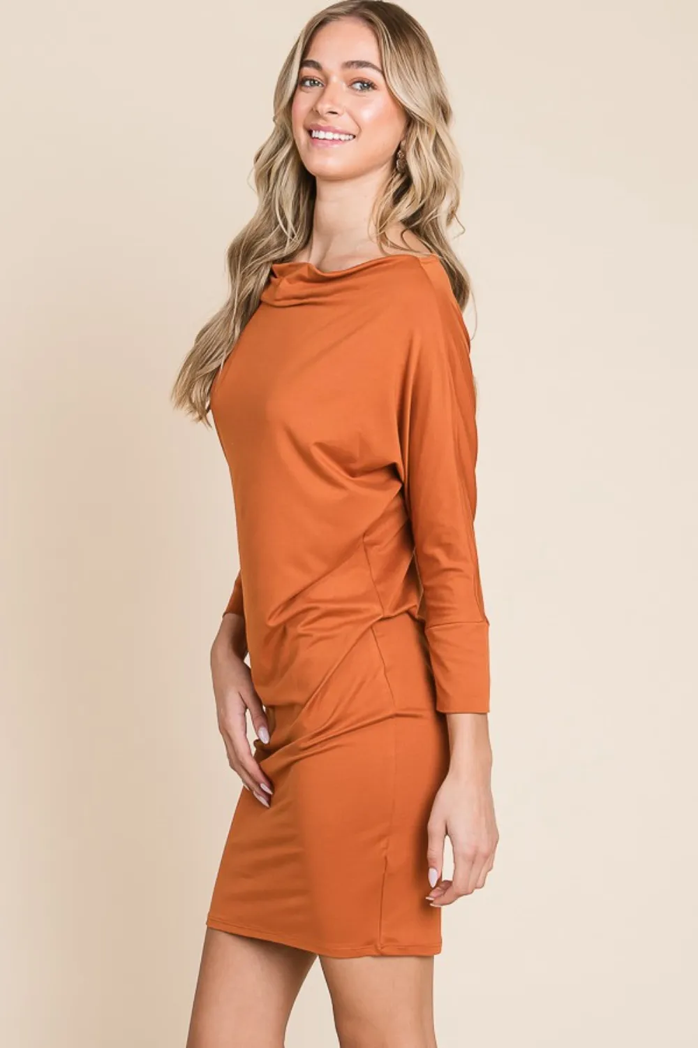Full Size Dolman Sleeve Mini Dress, image 3