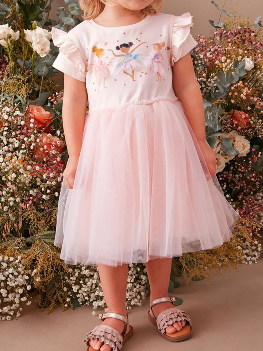 Children's Ballerina Short Sleeve Tulle Dress, image 2