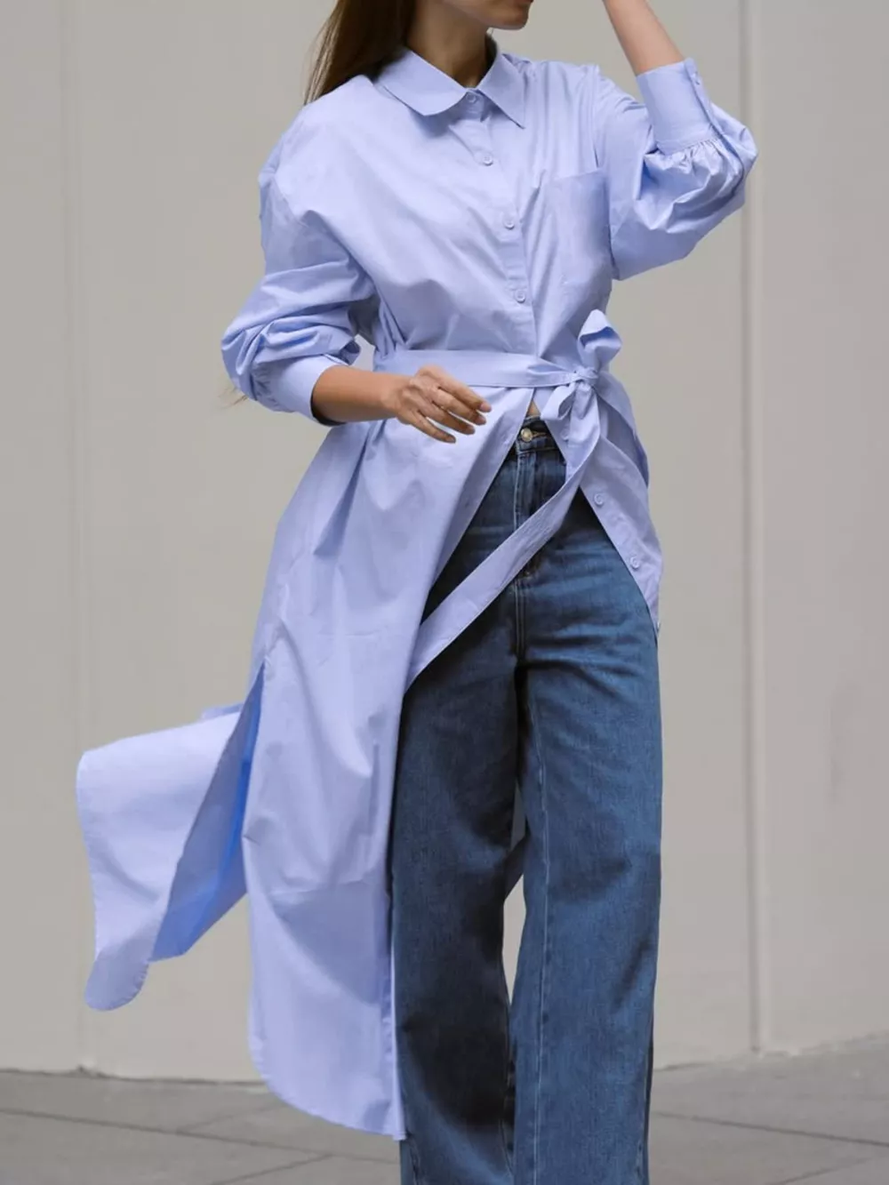 Longline Button-Down Shirt, image 2