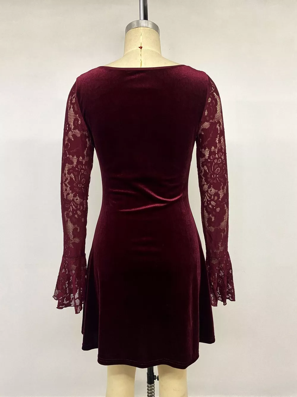 Lace Flare Sleeve Mini Dress, image 9