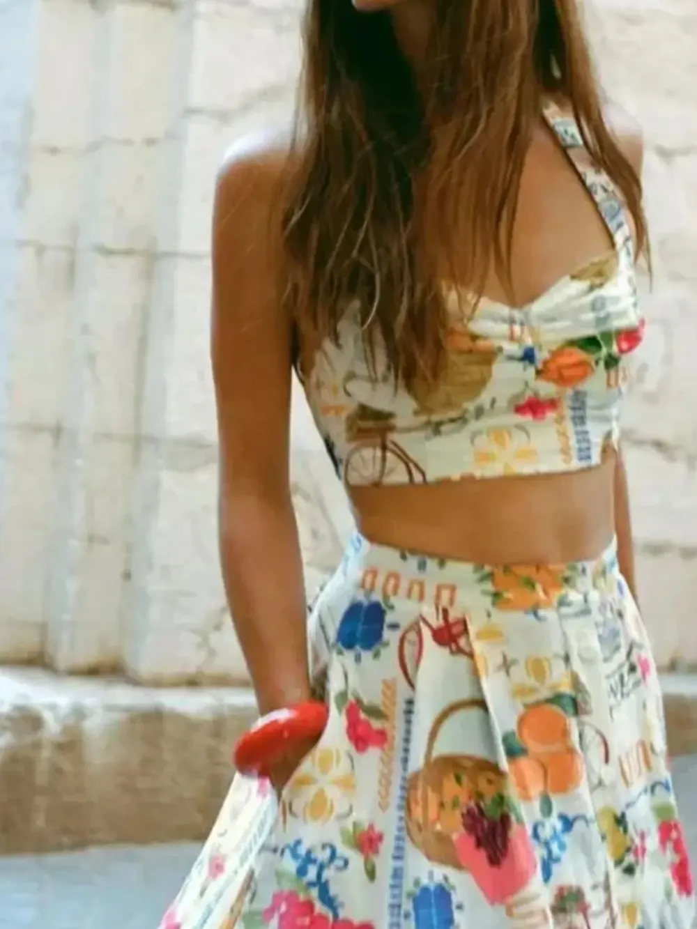 Printed Cami and Skirt Set, image 2