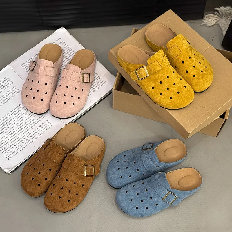 Hollow Out Buckle Strap Slip-Ons, image 2