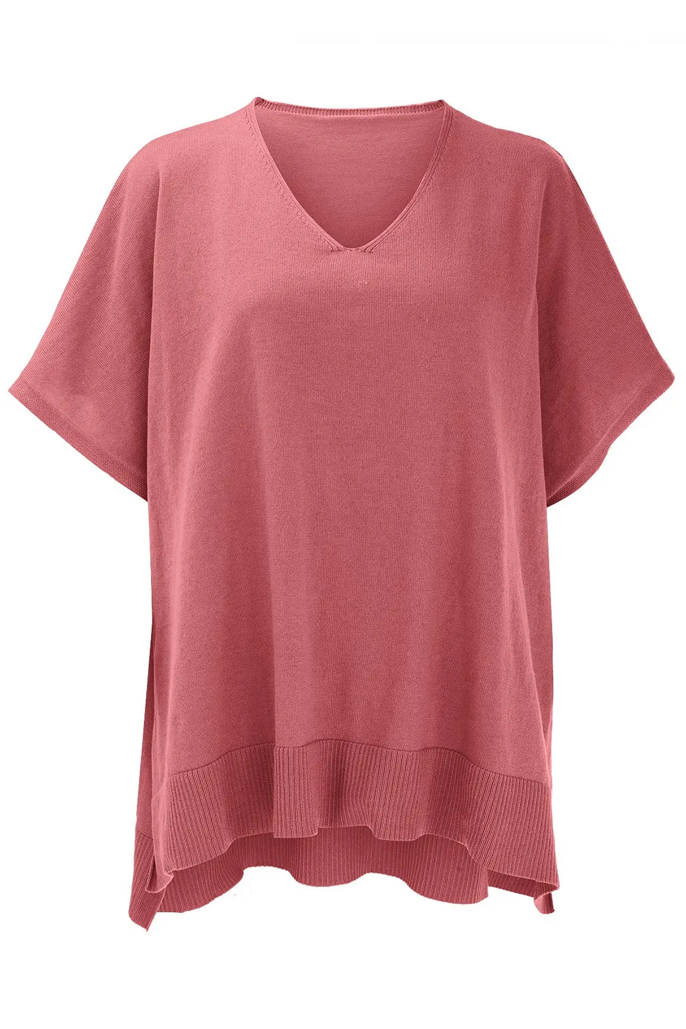 Slit V-Neck Half Sleeve Knit Top, image 30