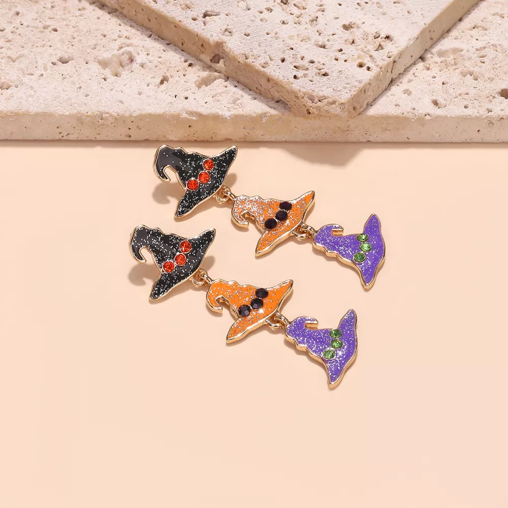 Halloween Witch Hat Drop Earrings, image 2