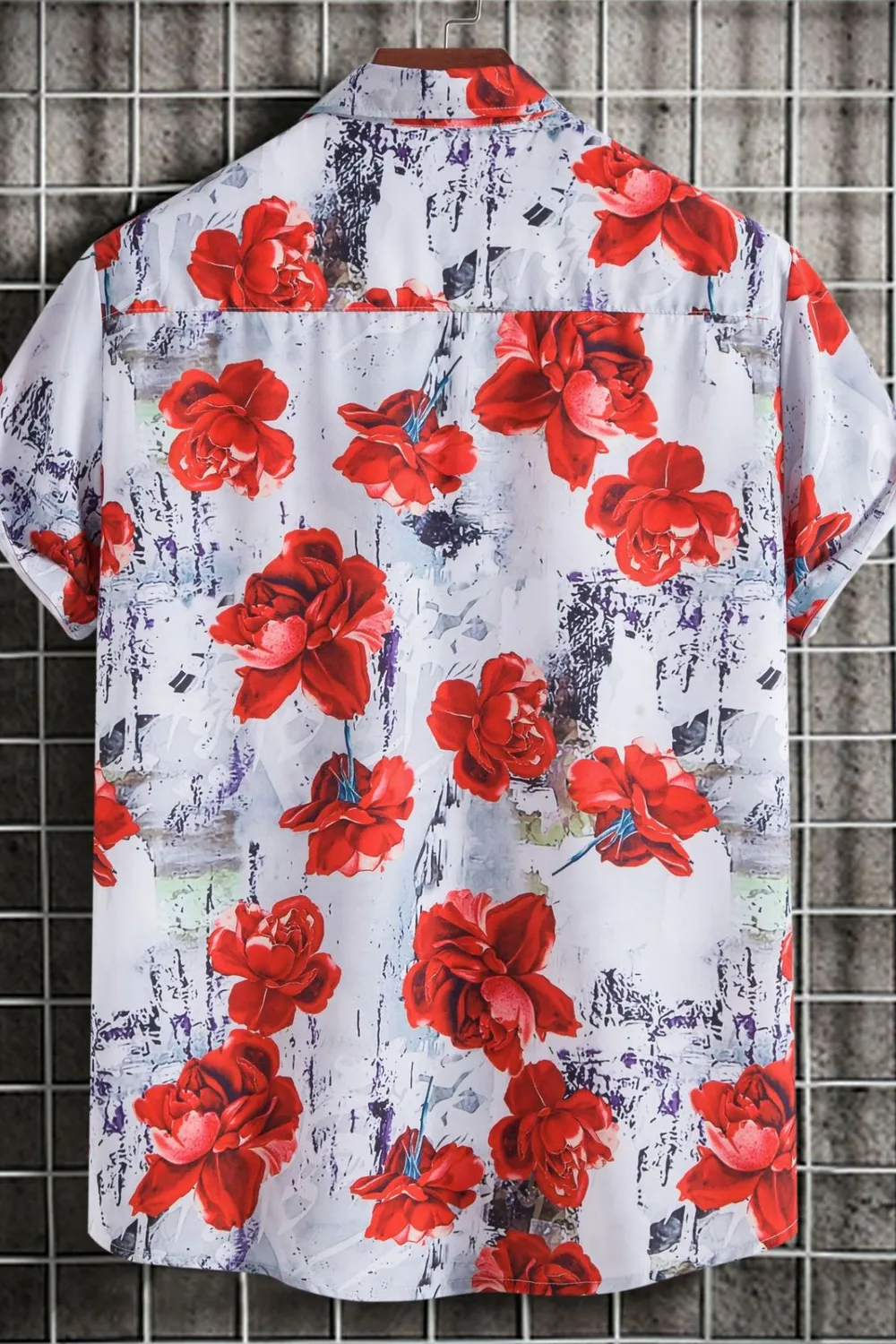 Men's Floral Print Short Sleeve Shirt, image 2