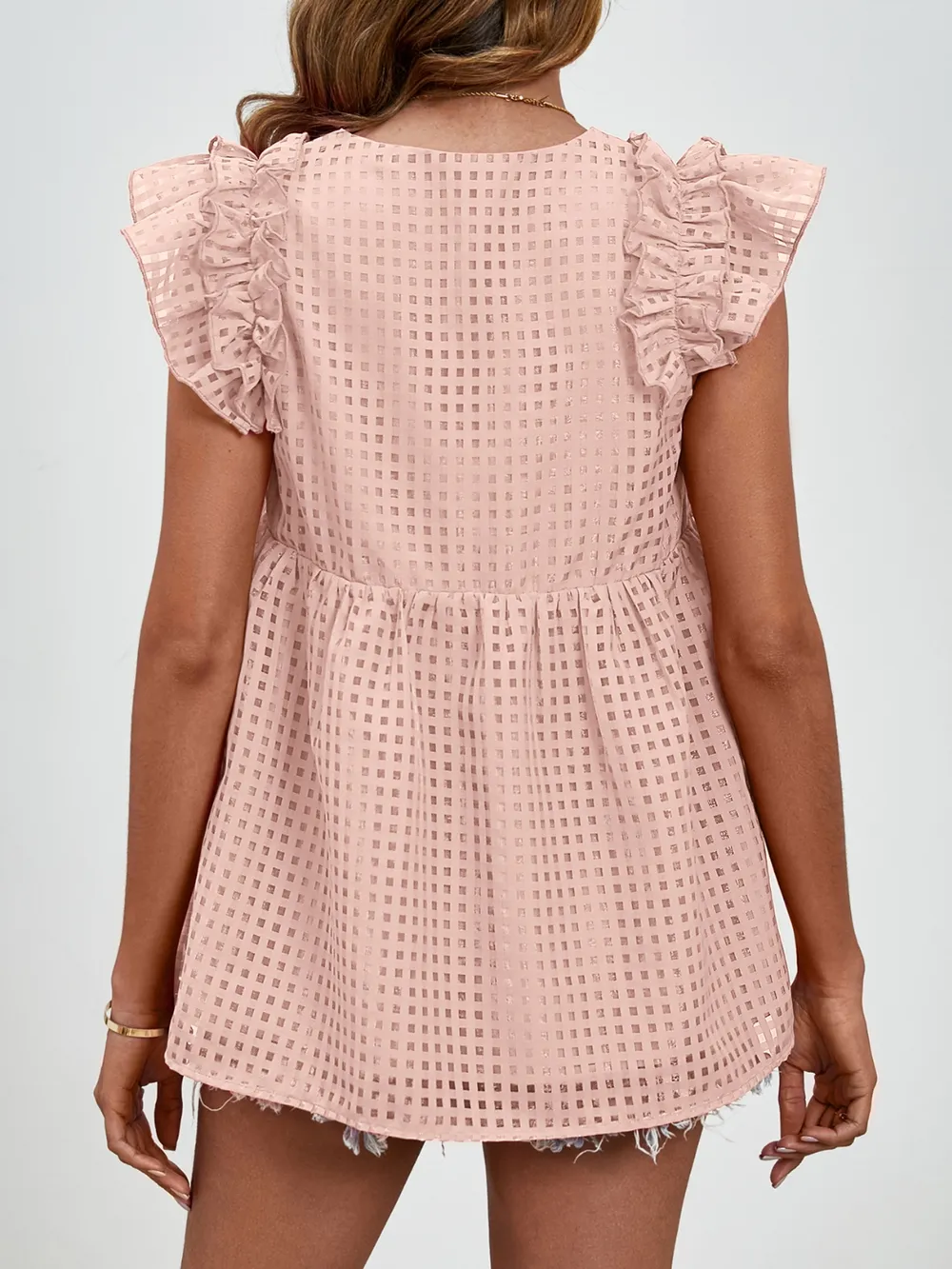 Ruched V-Neck Cap Sleeve Blouse, image 19