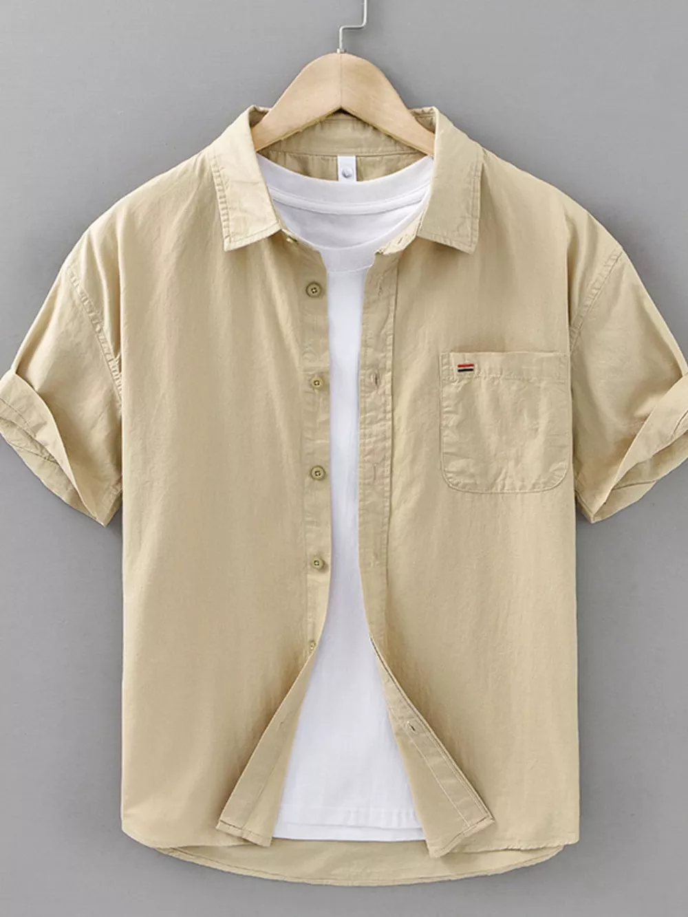 Men's Plus Size Plaid Button Up Short Sleeve Shirt, image 3
