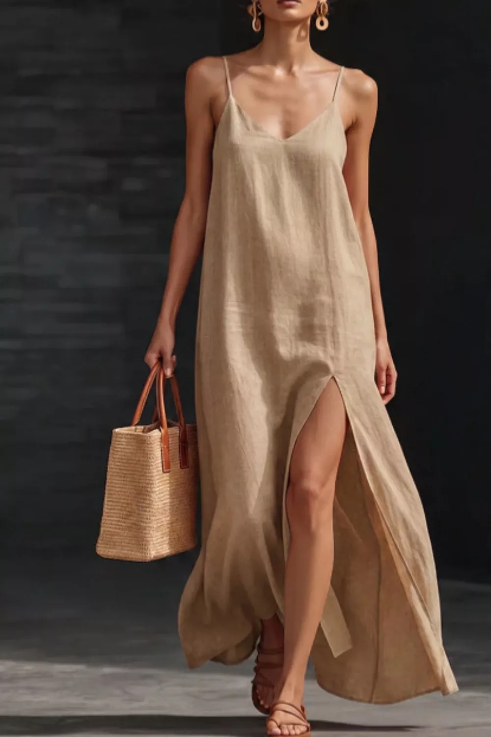 Slit V-Neck Maxi Dress, image 13