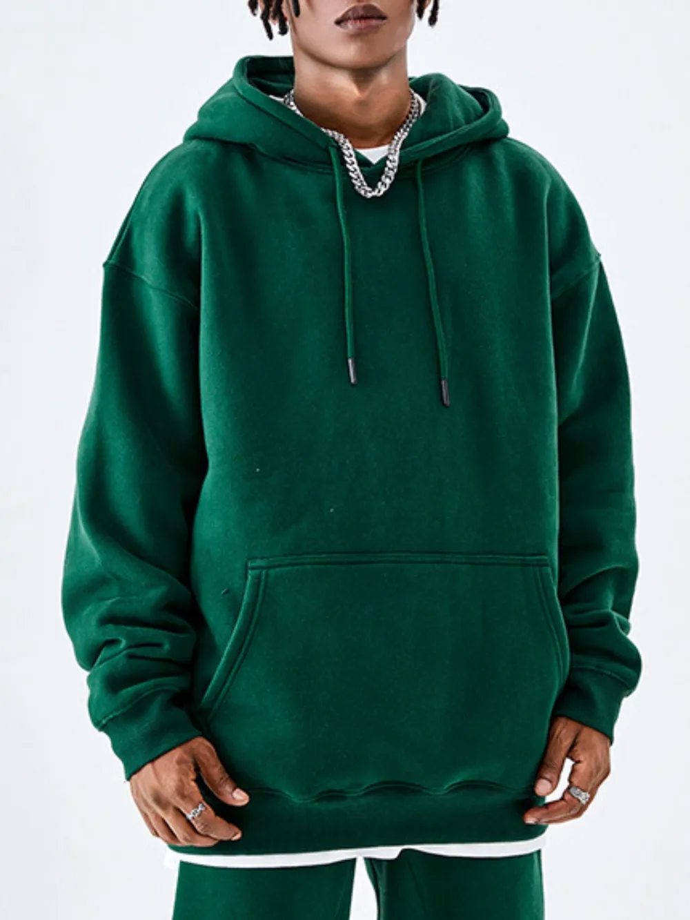 Men's Drawstring Drop Shoulder Hoodie, image 6