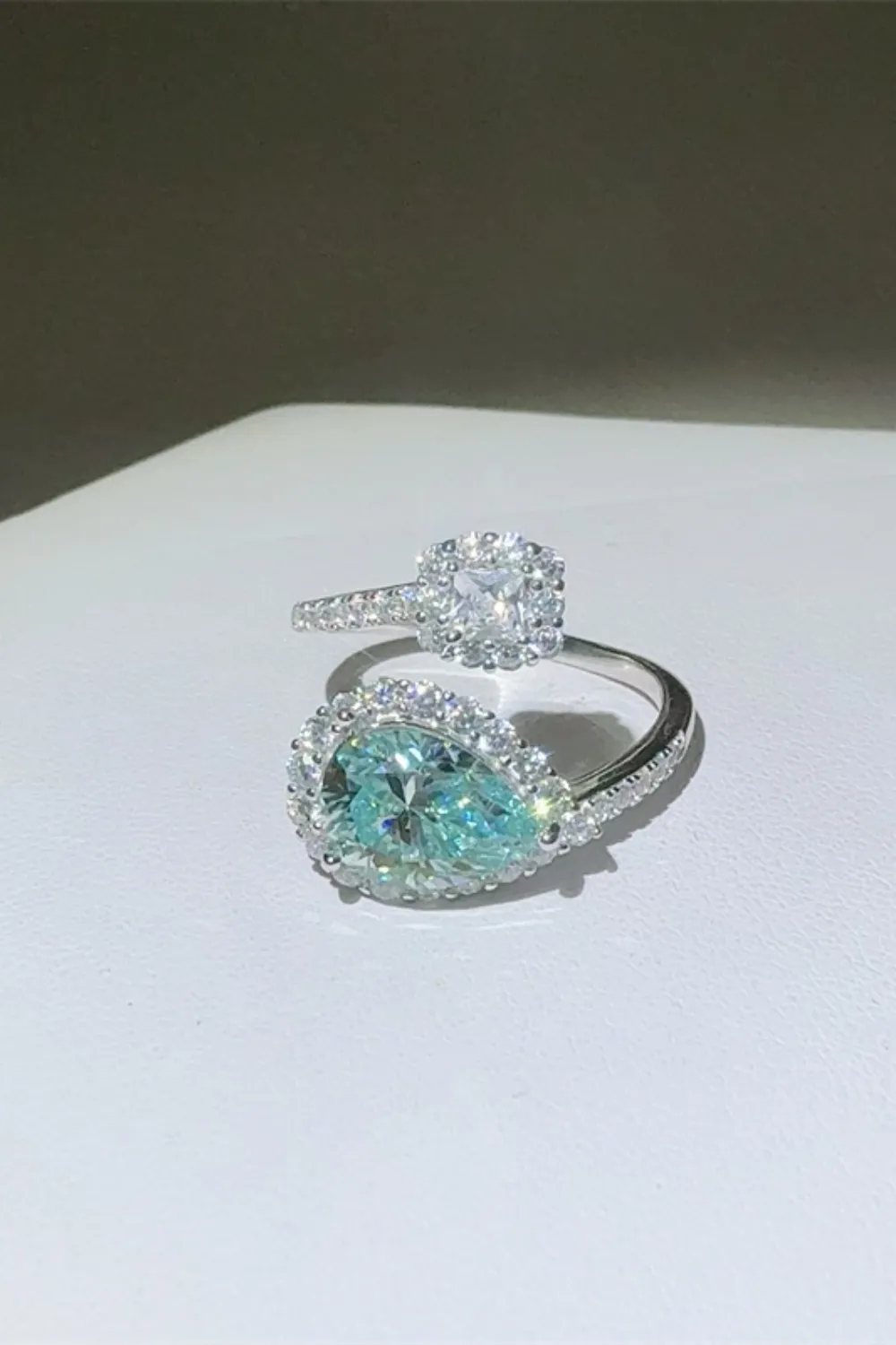 2 Carat Moissanite 925 Sterling Silver Bypass Ring, image 6