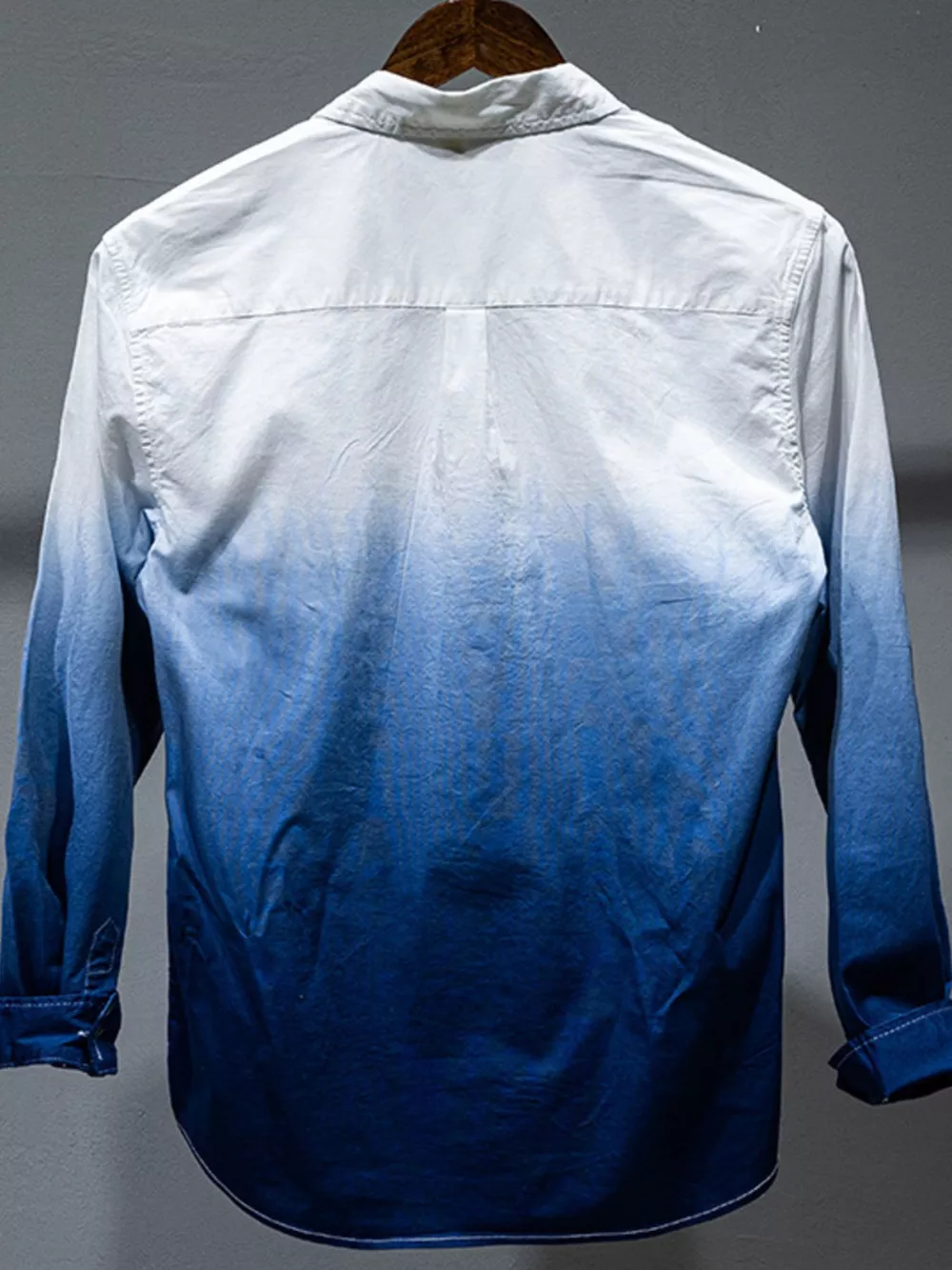Men's Plus Size Gradient Long Sleeve Shirt, image 2