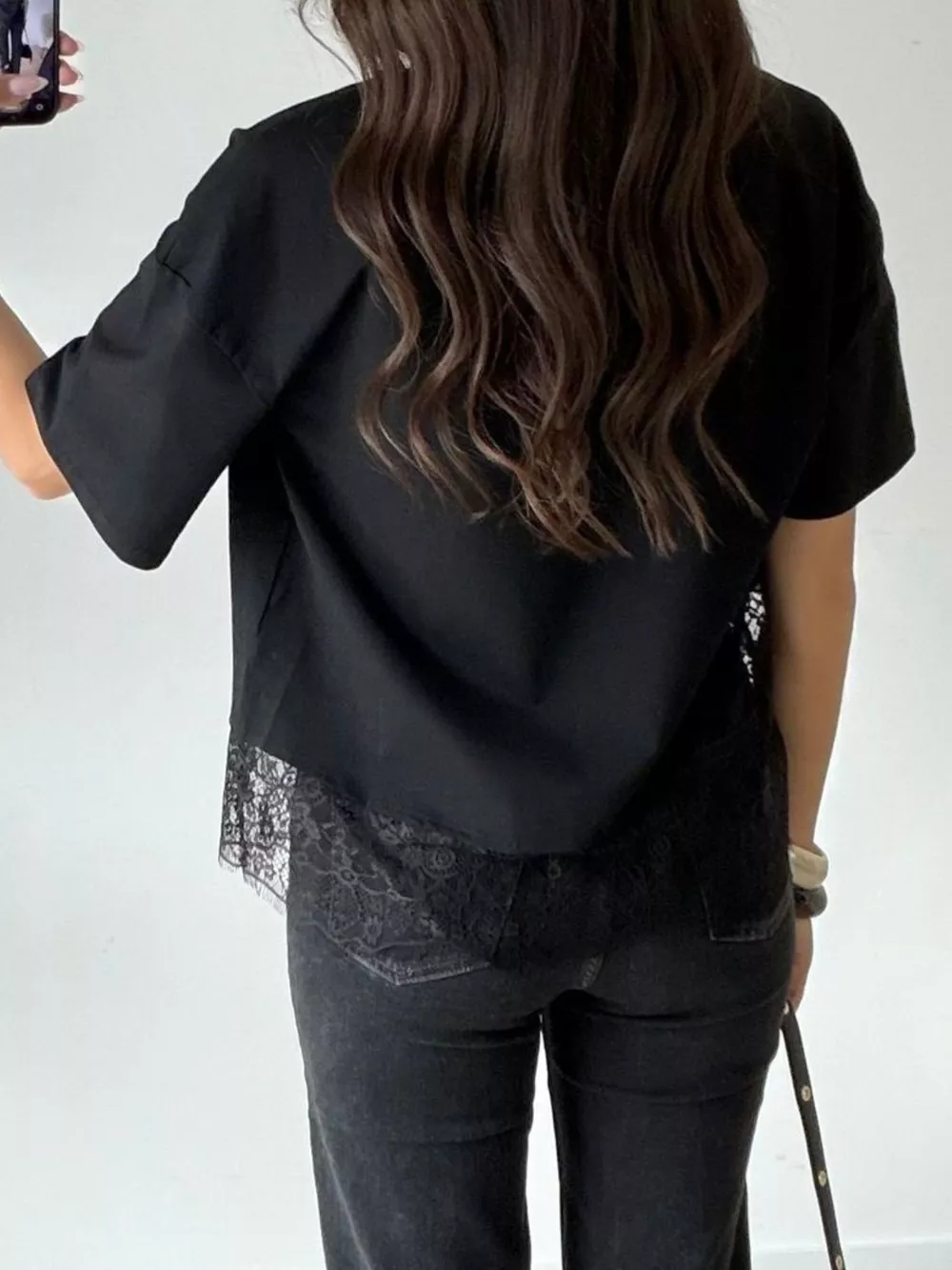 Lace Hem Short Sleeve Top, image 11
