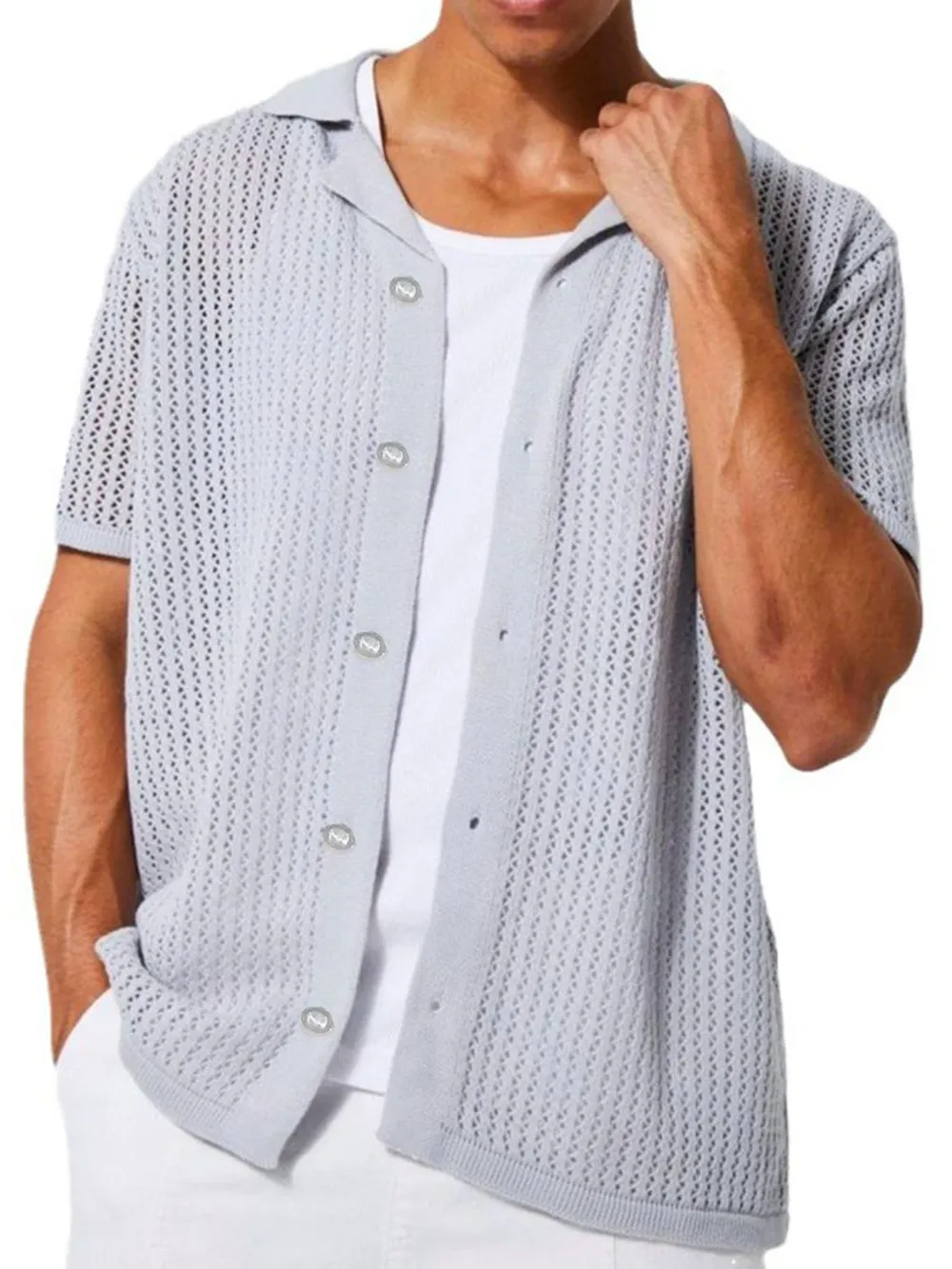 Men's Full Size Button Down Short Sleeve Shirt Plus Size, image 6