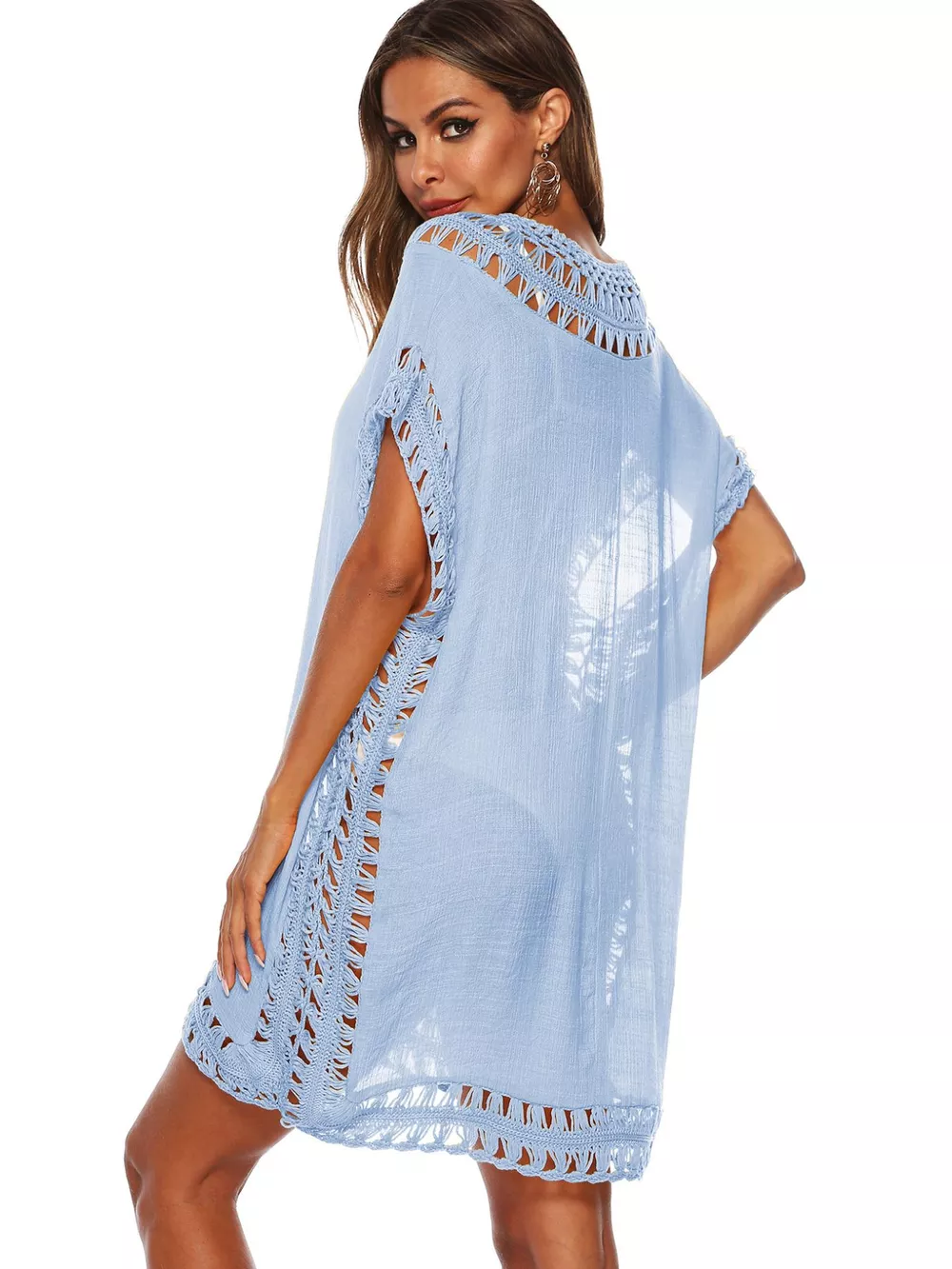 Crochet Trim V-Neck Cover-Up Dress, image 21